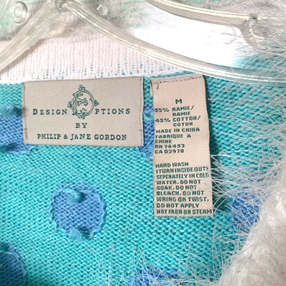 🌵Vintage Design Options By Philip And Jane Gordon Stockings Sweater Cardigan M - Picture 4 of 11